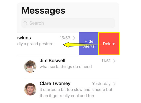 Apagar uma conversa inteira no iPhone