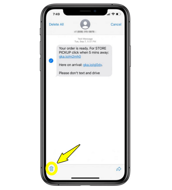 Apagar mensagem individual no iPhone