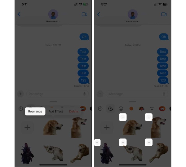 여러 스티커 삭제