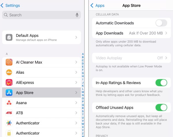 Attiva l'opzione Offload