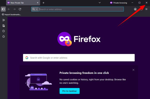 退出私人 Firefox