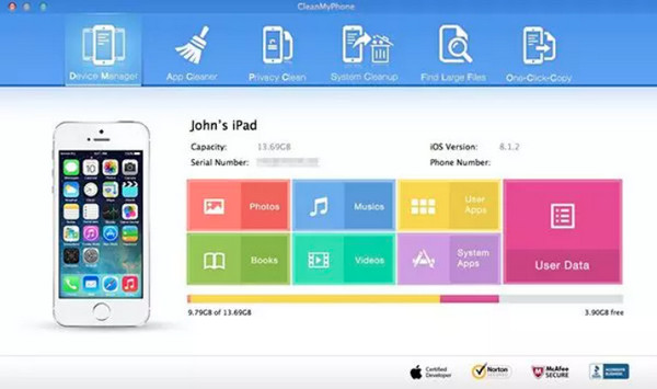 Cleanmyphone Data iPhone Eraser
