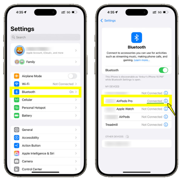AirPods'u unutun ve ardından yeniden bağlayın