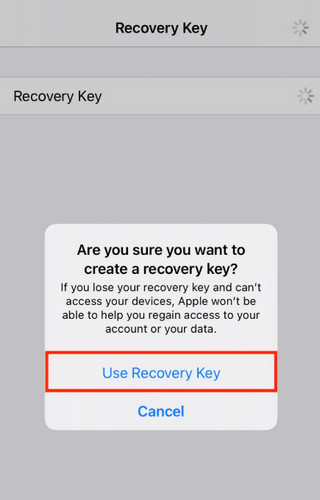 Configurar a chave de recuperação da Apple