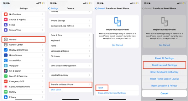 Restablecer la configuración de red del iPhone