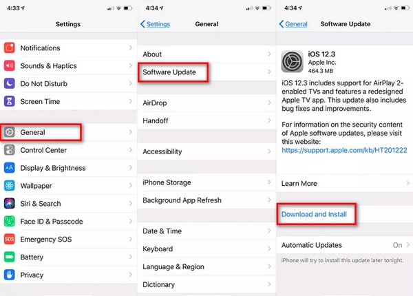 Oppdater iOS-versjon