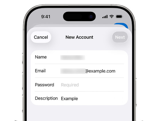 Wprowadź dane logowania do konta e-mail