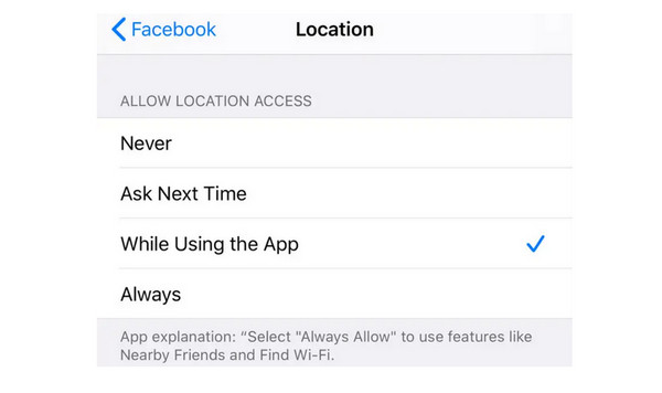 Comprobar configuración de ubicación