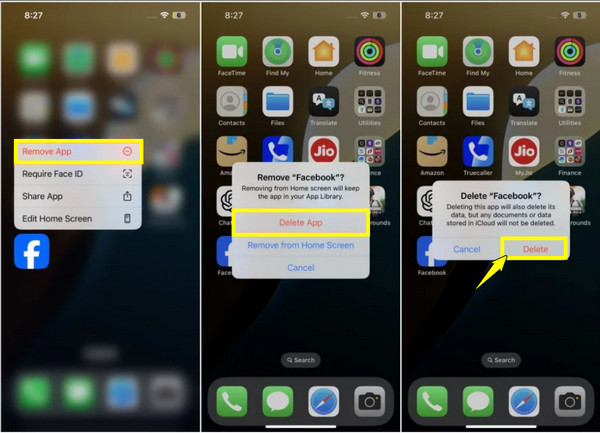 Reinstala la aplicación de Facebook