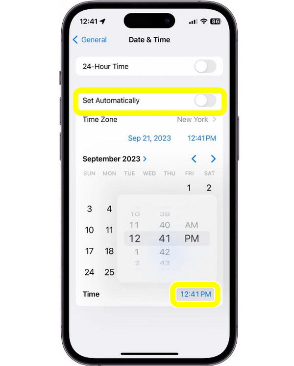 Tarkista oikea päivämäärä ja aika
