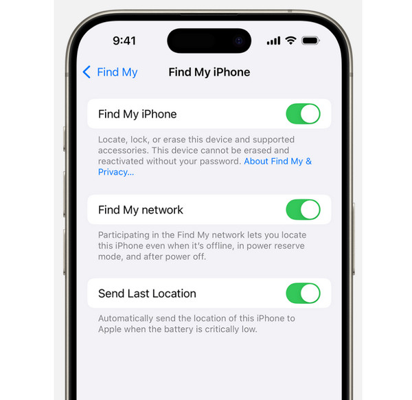 Ota käyttöön Etsi iPhoneni -toiminto
