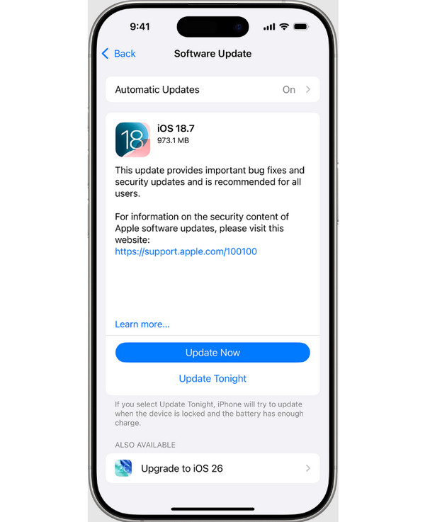Päivitä iOS-versio