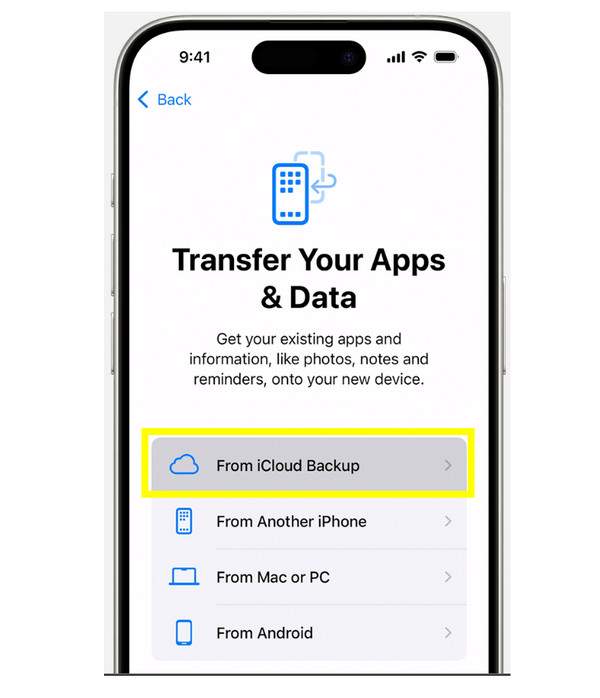 Restaurer à partir de la sauvegarde iCloud