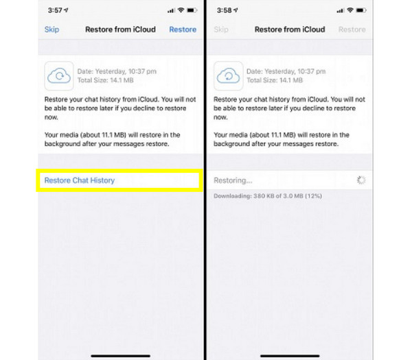 Ανάκτηση μηνυμάτων WhatsApp από το iCloud