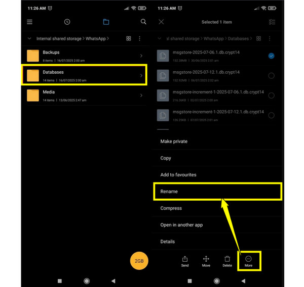 Τοπικό αντίγραφο ασφαλείας Ανάκτηση μηνυμάτων WhatsApp