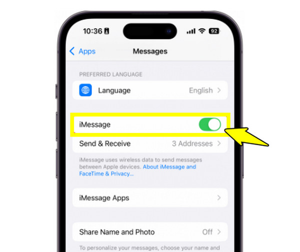 使用 iMessage 代替短信