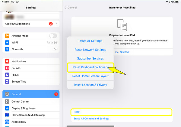 Nollaa iPadin näppäimistö