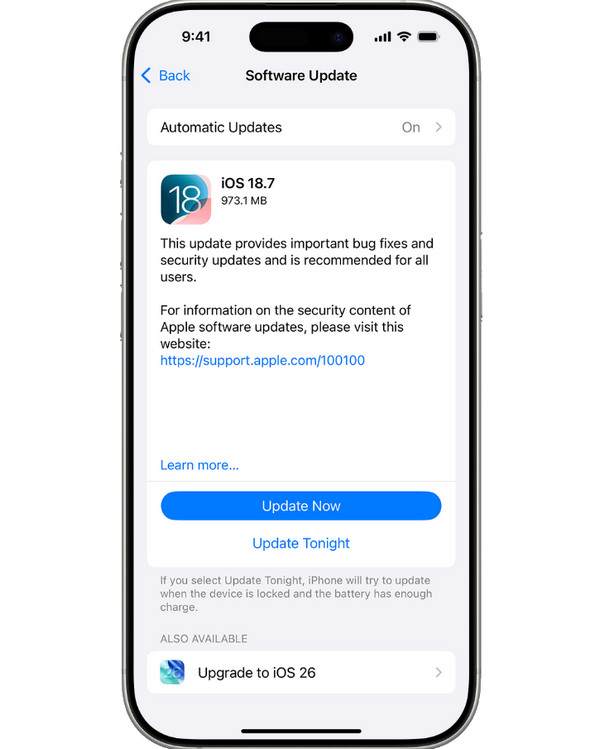 Sprawdź dostępność aktualizacji iOS