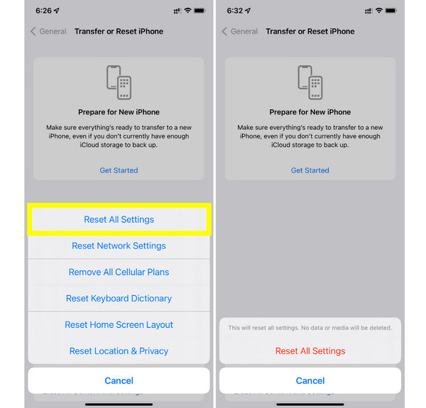 Zresetuj wszystkie ustawienia