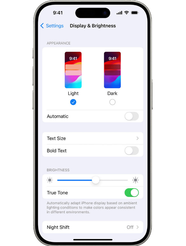 Użyj trybu ciemnego lub mniejszej jasności