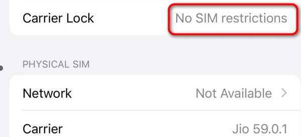 Consultar restricciones de Sim