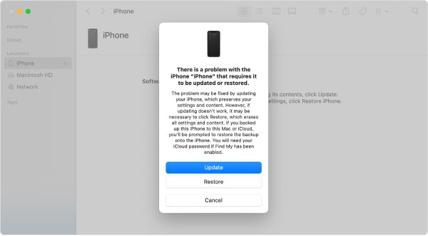 Mod de recuperare iPhone
