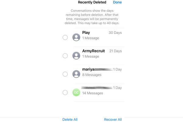 Recuperar mensaje eliminado recientemente