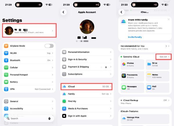 Verificați mesajele ICloud