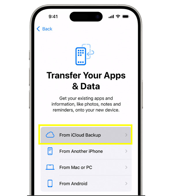 Palauta iCloud-varmuuskopiosta