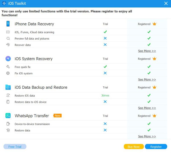 Free Version vs Registered Version