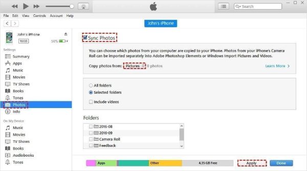 iTunes Transfer Photos From iPhone to iPhone