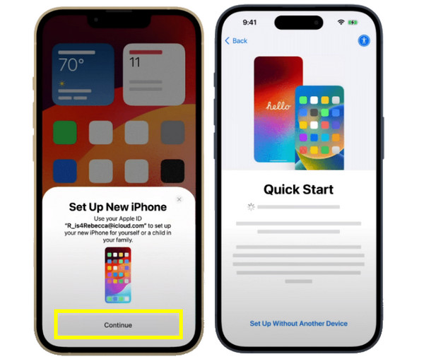 クイックスタート iCloud を使用せずに iPhone から iPhone へすべてのデータを転送する