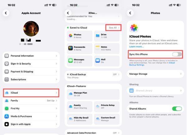 iCloud写真を同期する