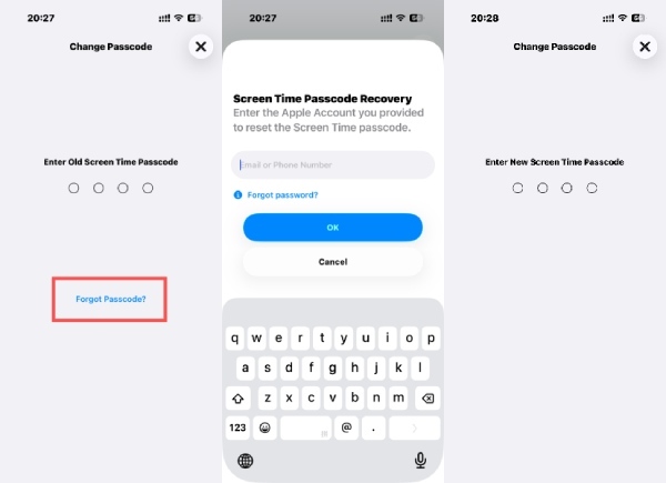 新螢幕使用時間密碼