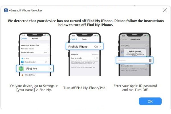 關閉「尋找我的 4easy」功能