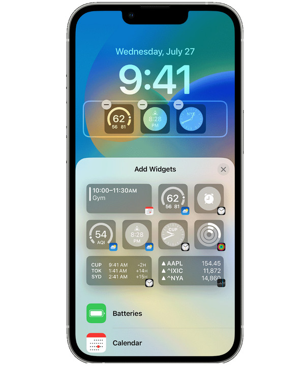 Widget toevoegen aan vergrendelscherm