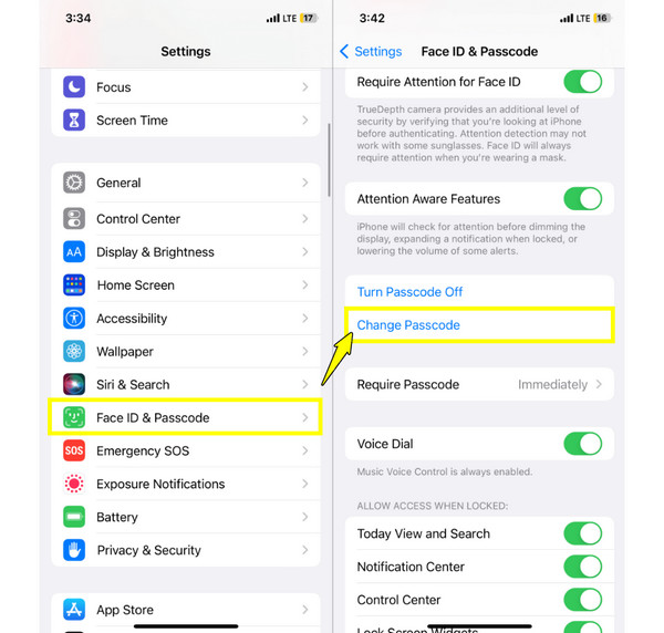 Vergrendelscherm-toegangscode wijzigen