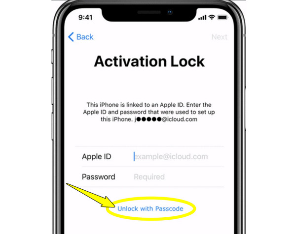 Разблокировка блокировки активации с помощью пароля