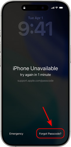 Truy cập iPhone bị khóa của bạn bằng tính năng Quên mật mã.