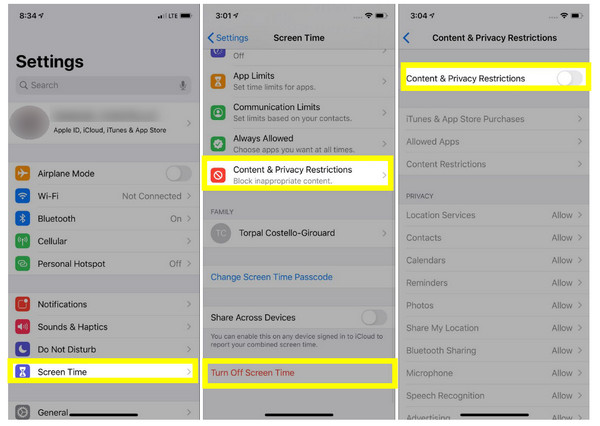 Rimuovere il controllo genitori su iPhone con il codice di accesso