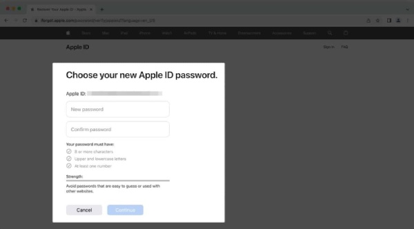 Tilbakestill Apple ID-passord