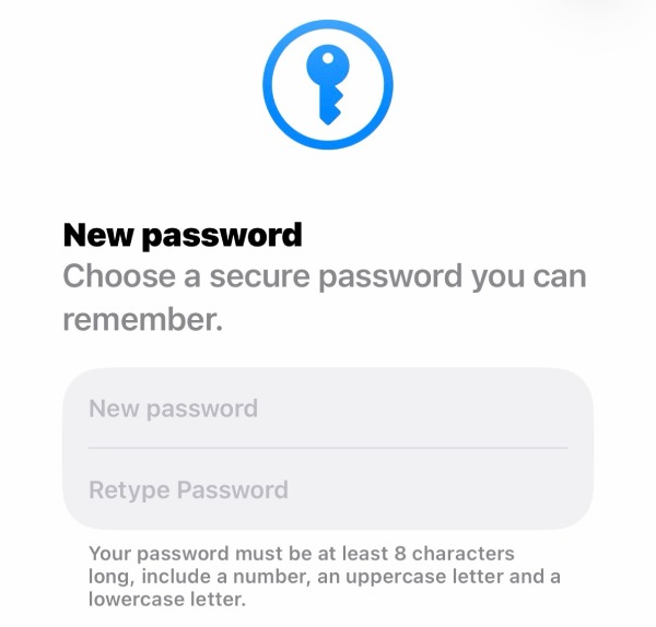 Uusi Apple ID -salasana