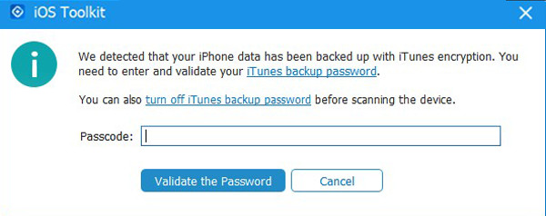 Enter iTunes Password