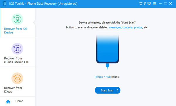 Recover form iOS Device Start Scan