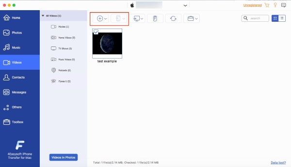 Videa Přidat Export do zařízení Tlačítka
