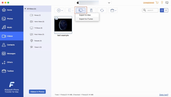 Export videa do Mac