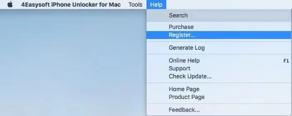 4Easysoft iPhone Unlocer for Mac Menu