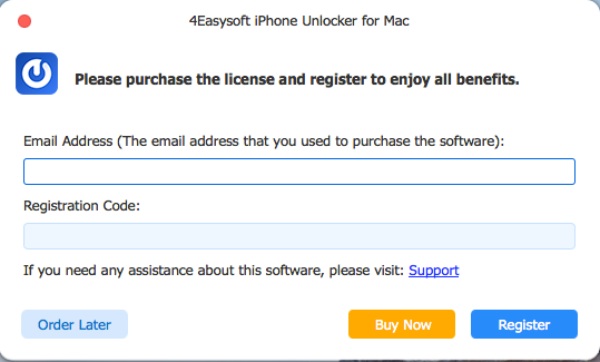 Register 4Easysoft iPhone Unlocker for Mac