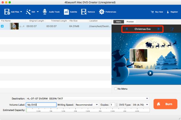 Edit Menu DVD
