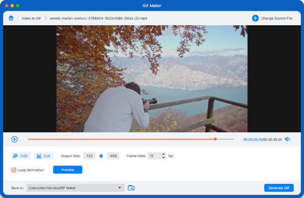 Gör video till gif-fliken